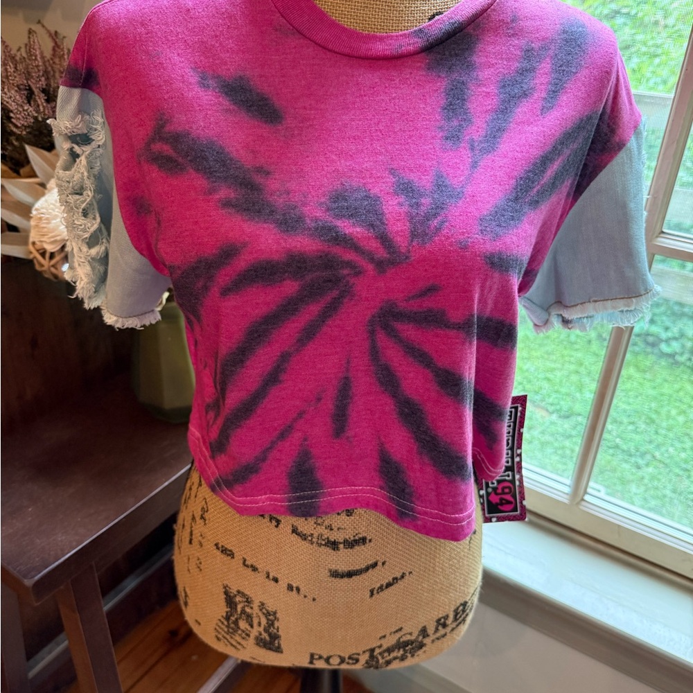 Tie-Dye Pink and Black Women's Top